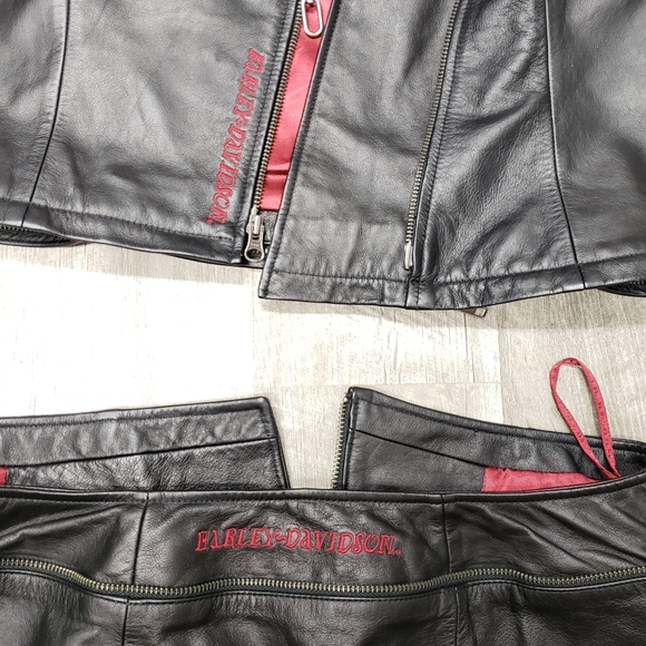 💰SOLD💰1/13/25 💥Harley-Davidson👍🏼3pc Leather Outfit/Coat Sz 8 - Picture 5 of 16